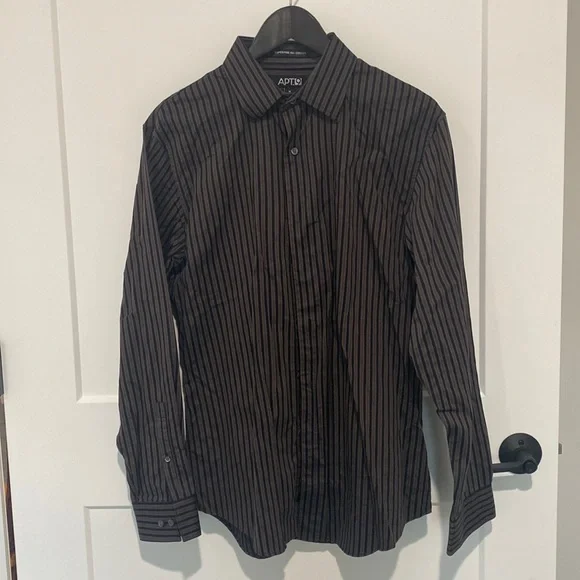 APT.9 Striped Long Sleeve Dress Shirt - Picture 1 of 9